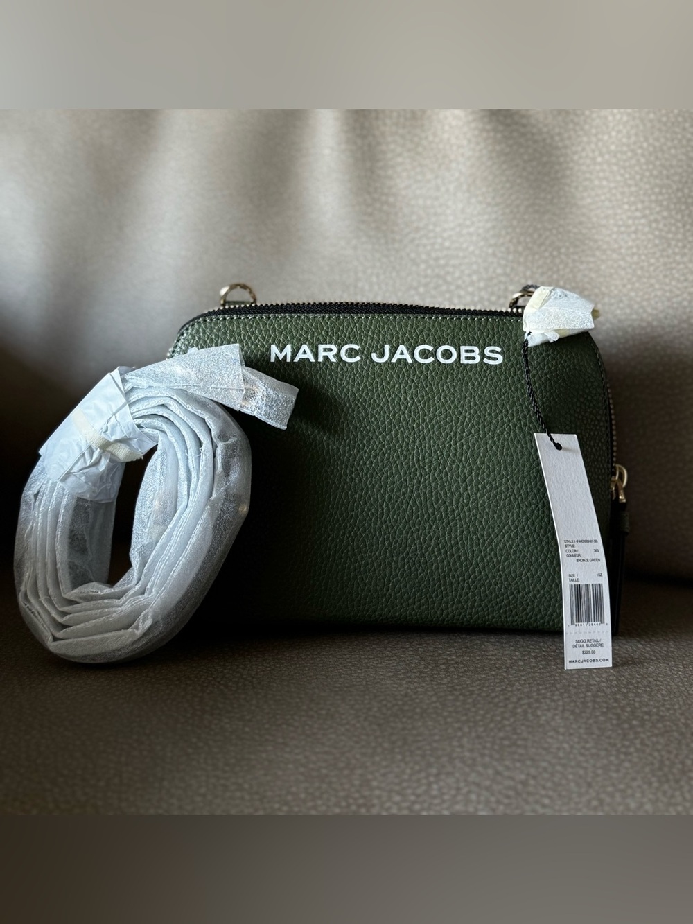 SALE ❤️ NWT Marc Jacobs Olive Green Pebbled Leather Crossbody